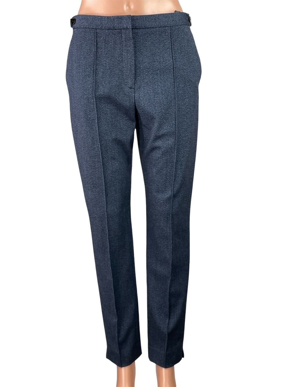 Theory Soft Twill Waist Tab Women's Navy Blue Straight Trousers Pants Size 4